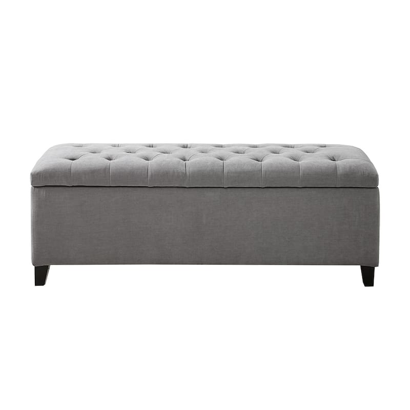 Tufted Top Soft Close Storage Bench - Grey