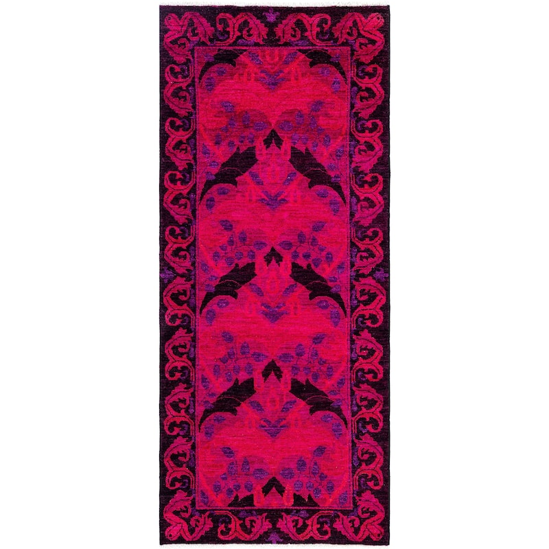 Overdyed One-of-a-Kind Hand-Knotted Area Rug - Multi - 2' 7" x 6' 2"