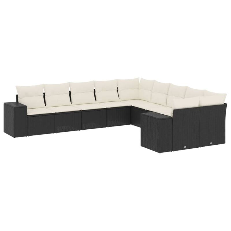 vidaXL Garden Sofa Set Black PE Rattan Large Modular Garden Sofa Set - 24.4 x 32.7 x 27.2