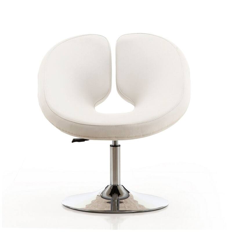 Manhattan Comfort Perch Chrome Wool Blend Adjustable Chair (Set of 2)