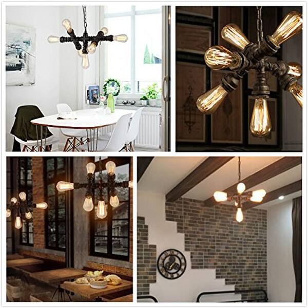 7 Light Industrial Pendant Lighting Loft Steampunk Pipe Chandelier Overstock 24127023 See more ideas about steampunk, steampunk lamp, steampunk lighting. usd