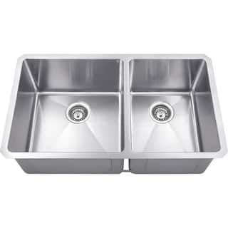 Hardware Resources 32" Undermount Double Basin Stainless Steel Kitchen