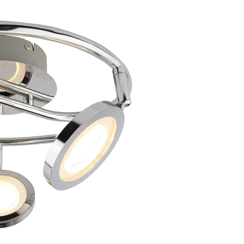 LED Flush Mount Ceiling light 12"W x 7.25"H - Chrome