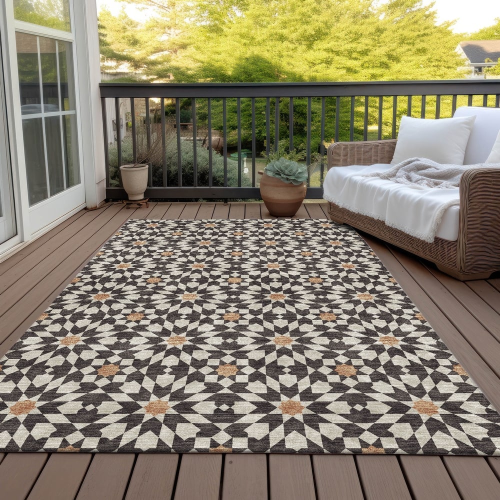 Machine Washable Indoor/ Outdoor Chantille Boho Morrocan Rug
