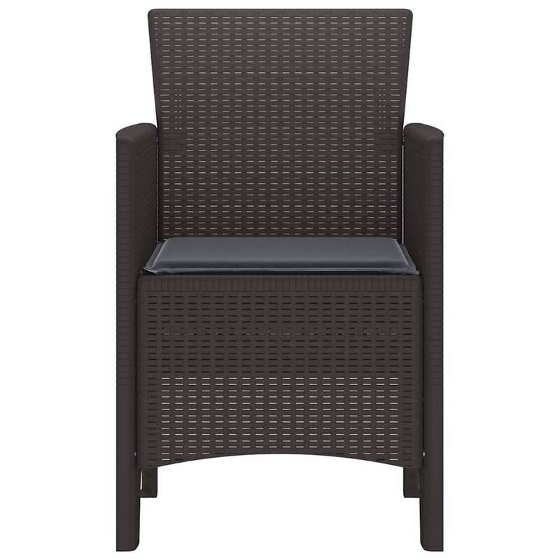 vidaXL Garden Chair 2/4 pcs Anthracite/Brown/White 53 x 49 x 85 cm PP - 53 x 49 x 85 cm