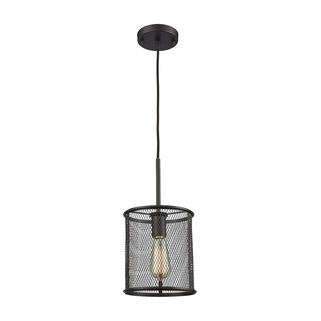 Elk Home Williamsport Oiled Bronze With Metal Shade 1 Light Pendant