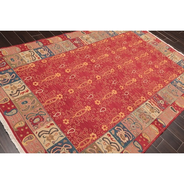 Hand Knotted Reversible Red Rust Oriental Area Rug Wool Traditional Oriental Area Rug 5x7 5 6 X 8 6 On Sale Overstock 31305148