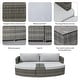 preview thumbnail 24 of 33, 5-piece Patio Aluminum Wicker Daybed Sectional Sofa Set with 1 Side Table and 2 Ottomans