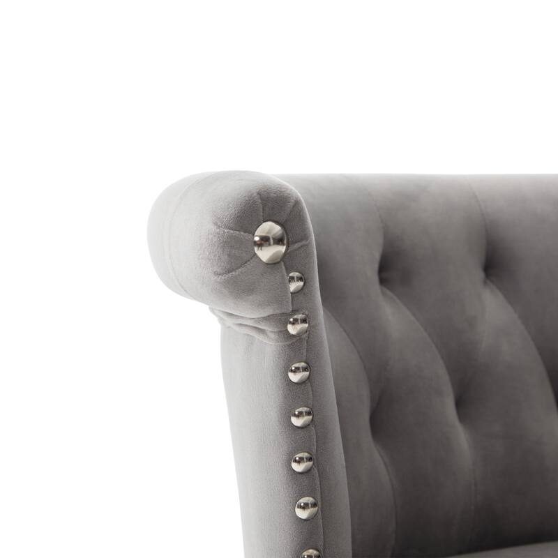 360° Swivel Bar Stools Set of 2 Adjustable Velvet Accent Chairs with Footrest Base, Button Tufted and Barrel Curved Backrest