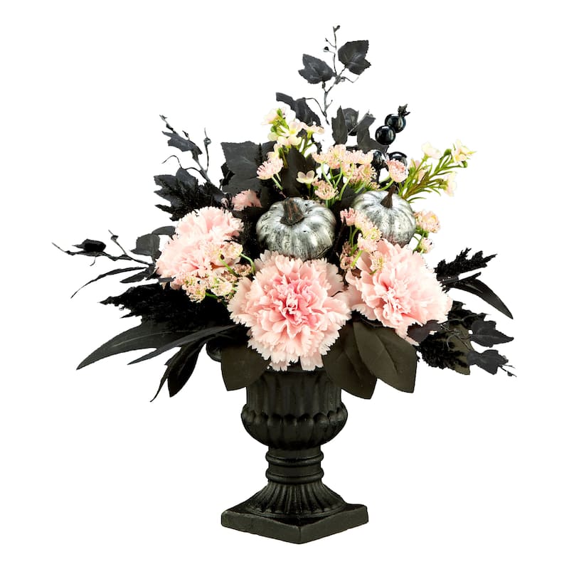 National Tree Company 17" Artificial Pretty Morbid Pink Carnation Centerpiece - 17 in