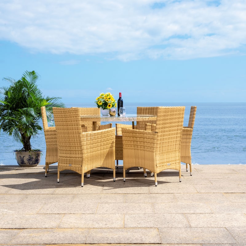 SAFAVIEH Outdoor Sambula 7-Piece Patio Dining Set - 47Wx47Dx29H