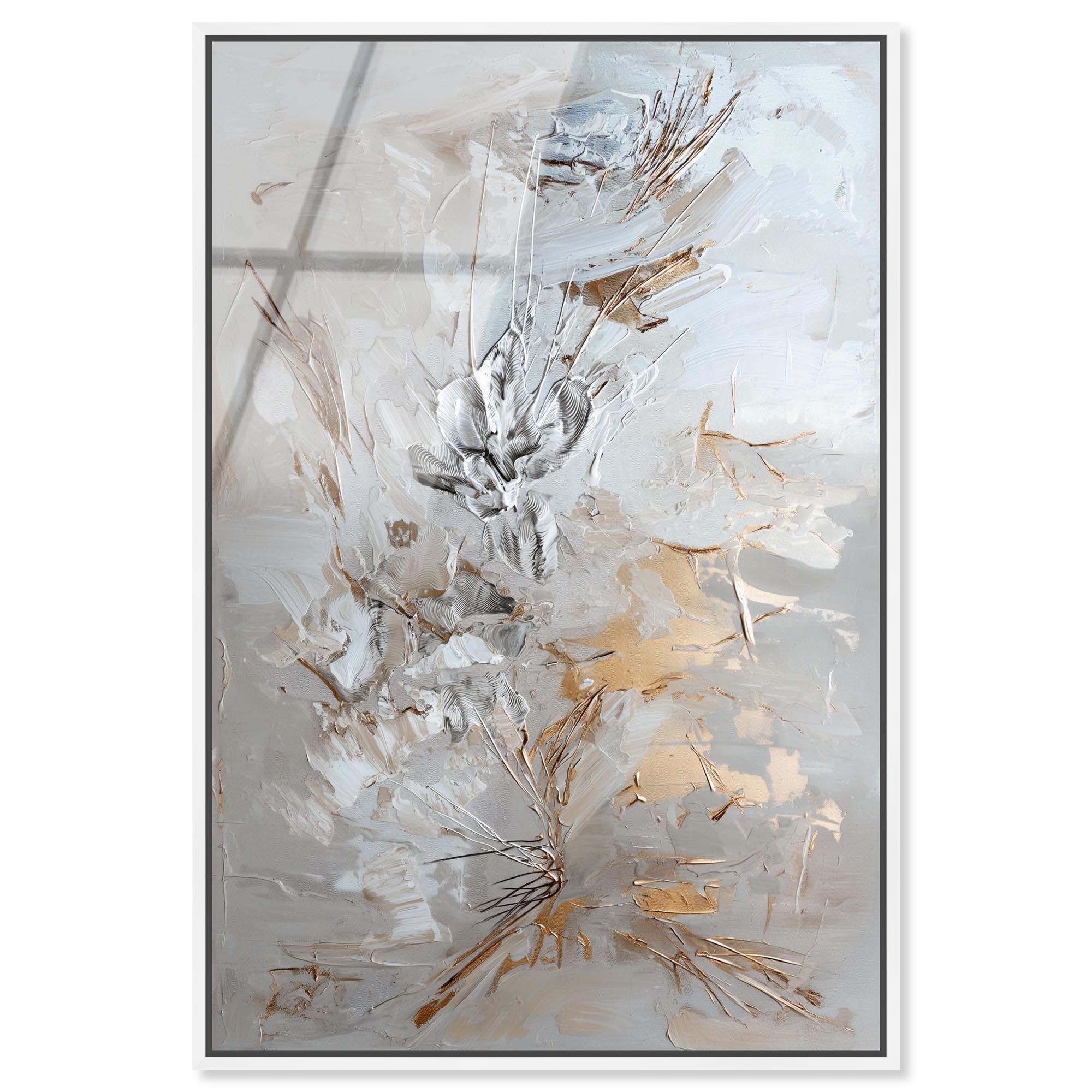 Golden Mirage Gold Abstract Framed Acrylic Wall Art by Art Remedy