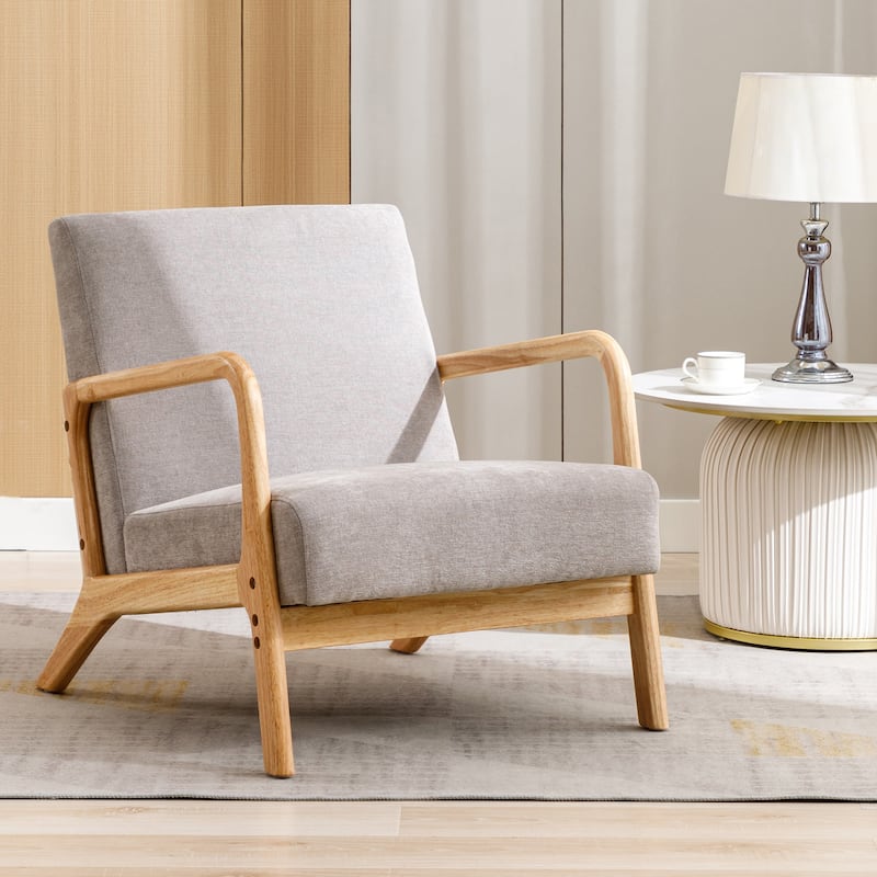 Lounge Accent Chair with Solid Wood Frame