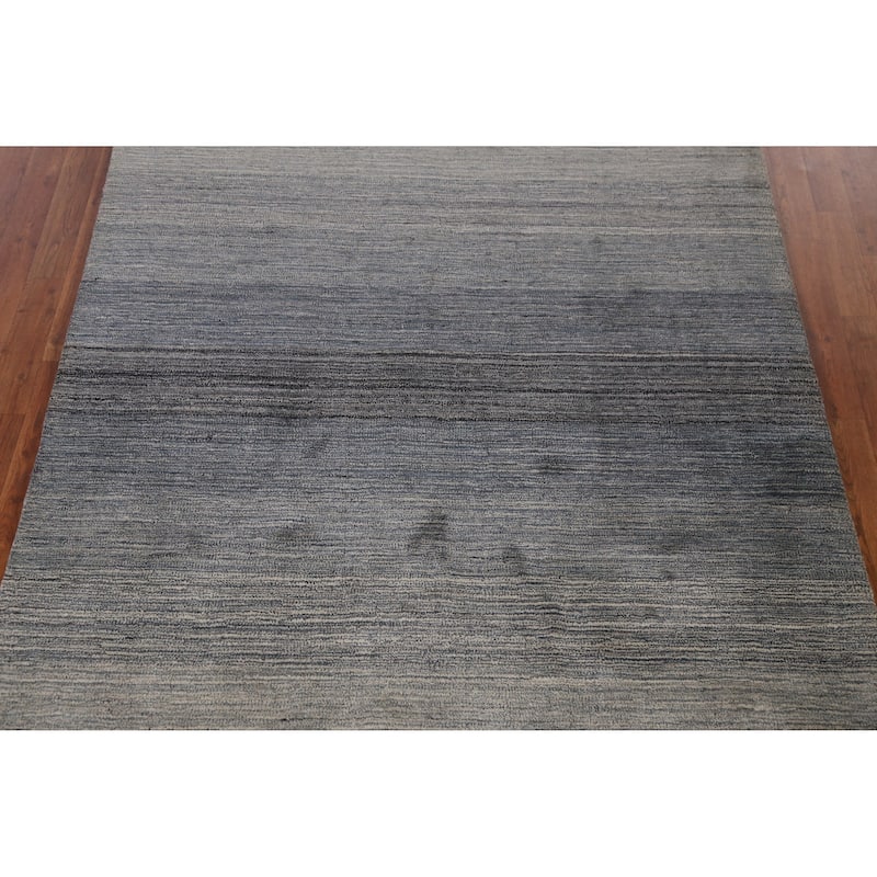 Contemporary Gabbeh Indian Area Rug Stripe Handmade Wool Carpet - 5'3" x 7'7"