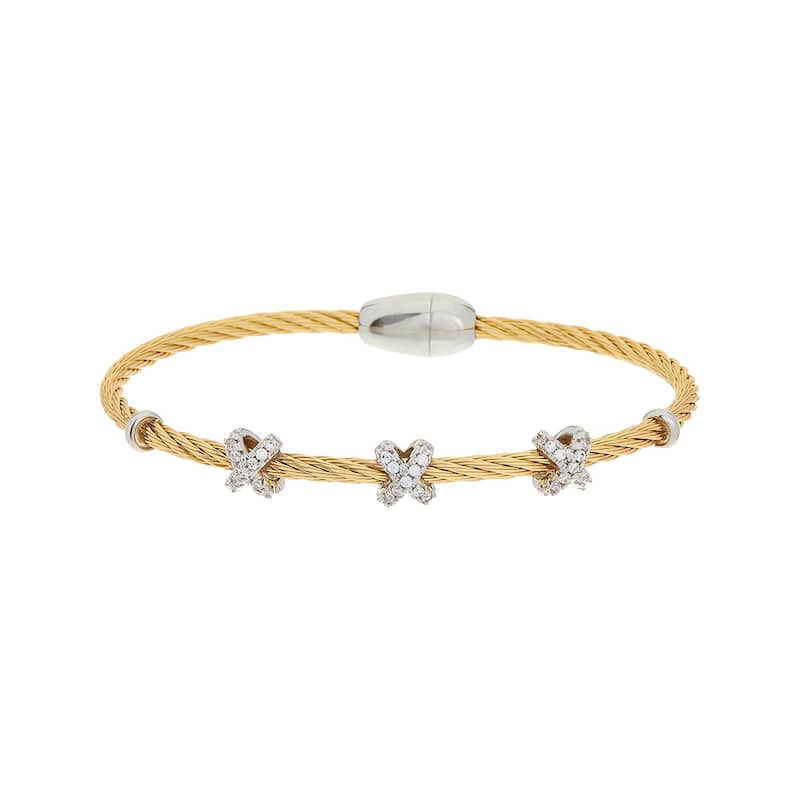 Juvell Gold Plated Cubic Zirconia Bangle Bracelet