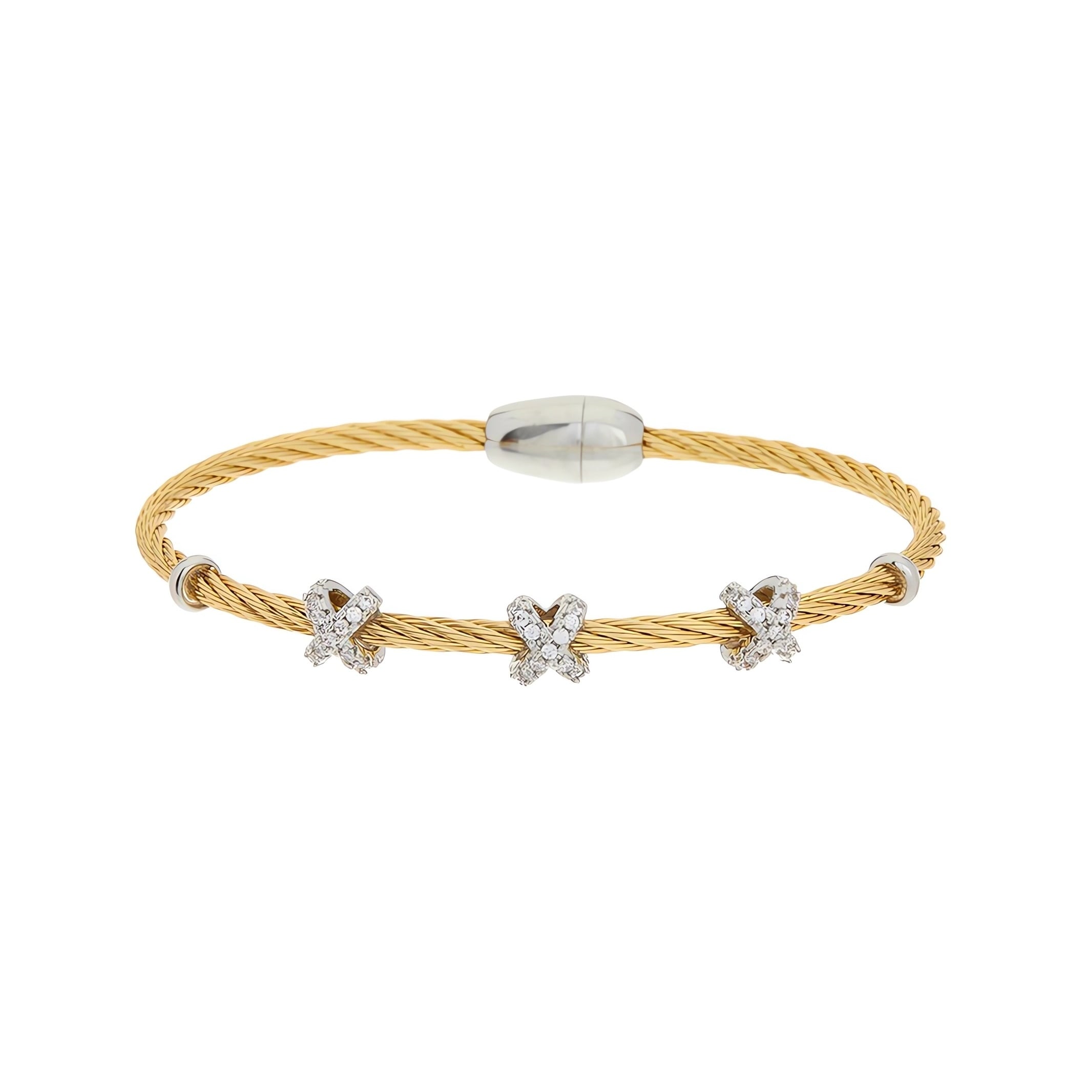 Juvell Gold Plated Cubic Zirconia Bangle Bracelet