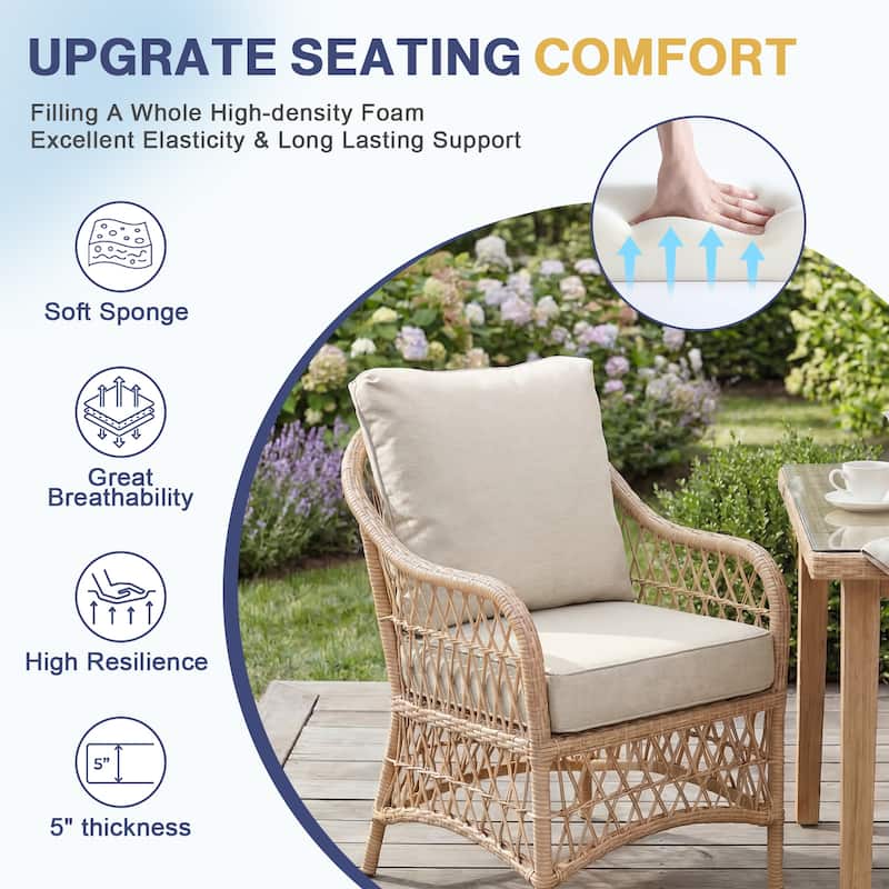 Aoodor Outdoor Seat/Back Cushion Set of 2