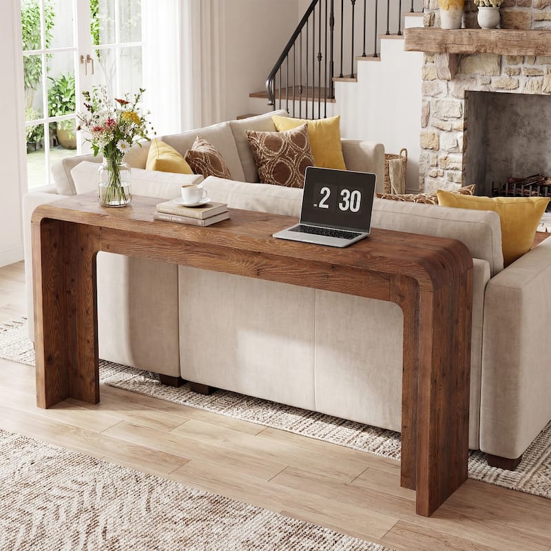 63-inch Farmhouse Sofa Table Behind Couch For Entryway, Living Room, Hallway