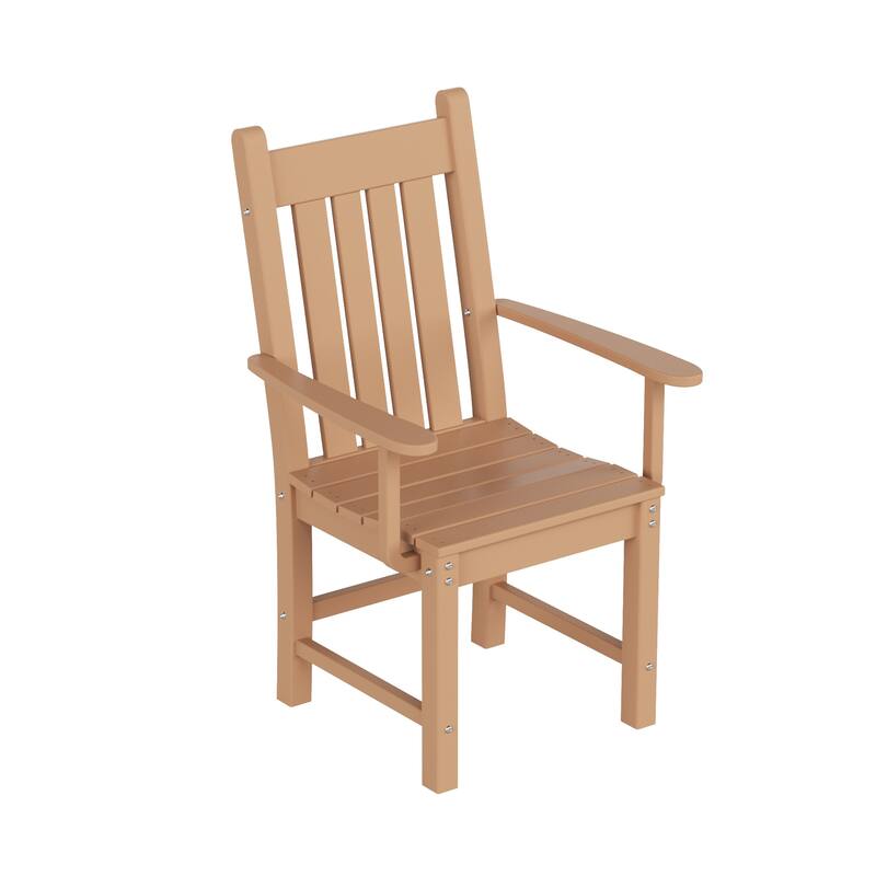 Laguna Hdpe All Weather Outdoor Patio Dining Chair With Arms - Teak