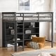 preview thumbnail 2 of 22, Twin Size Loft Kids Bed with 8-Open Storage Shelves and Built-in Ladder, Space-Saving Design for Bedroom, Easy to Assemble, Grey