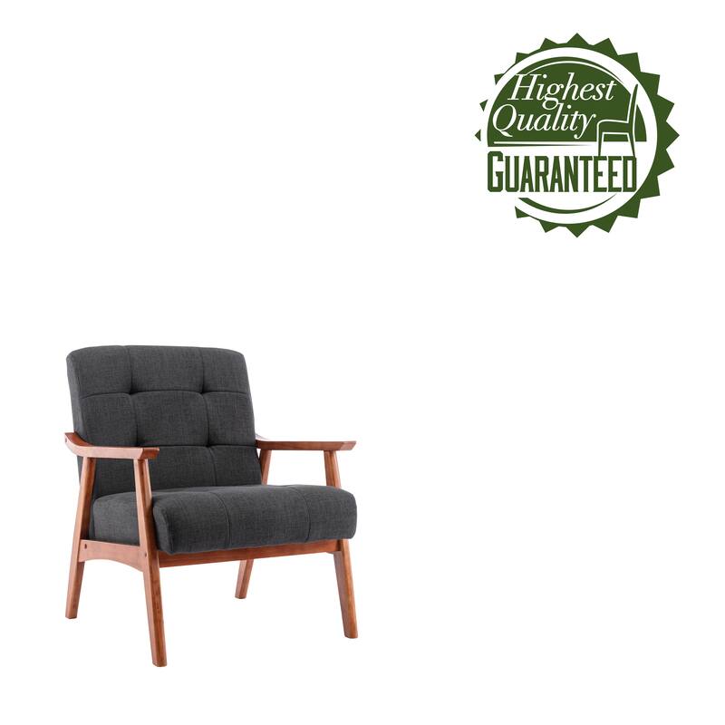 Carson Carrington Ingerod Tufted Fabric Accent Chair with Rubberwood Legs