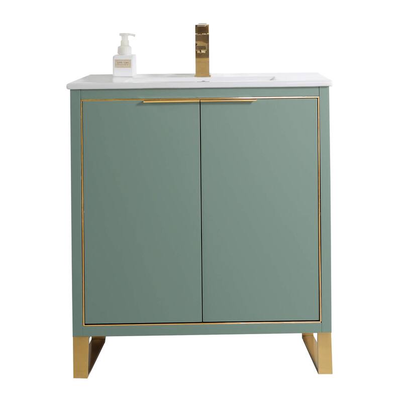 Fine Fixtures Opulence Collection Bathroom Vanity with White Ceramic Sink