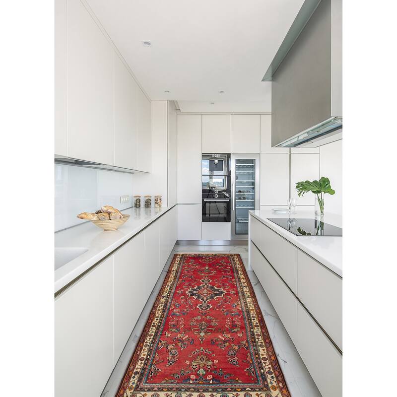 ECARPETGALLERY Hand-knotted Anadol Red Wool Rug - 3'10 x 10'7
