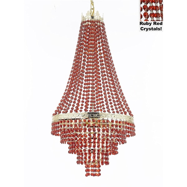 French Empire Crystal Chandelier Moroccan Style Lighting French Empire Crystal Chandelier Moroccan Style Lighting Dressed With All Ruby Red