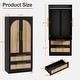 preview thumbnail 13 of 11, Arched Desgin Armoire with 2 Storage Drawers Wardrobe Closet