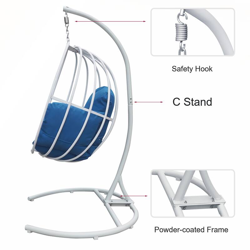 Hanging Egg Chair with Stand and Hammock Swing for Outdoor Relaxation and Durability
