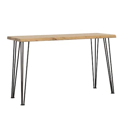 Zander Solid Wood Top Console Table Natural