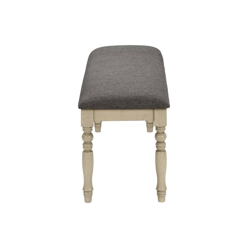 Bench, 42" Rectangular, Wood, Upholstered, Dining Room, Kitchen, Entryway, Brown And Beige, Transitional