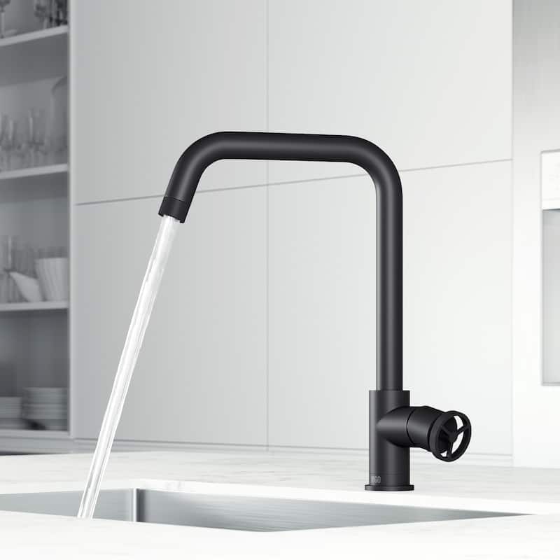 VIGO Cass Industrial 14" H Single Handle Kitchen Bar Faucet