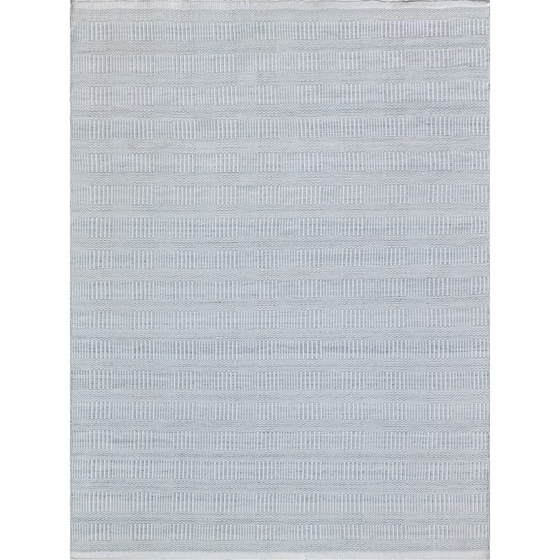 Naples Indoor/Outdoor Flatweave PET yarn Light Silver Area Rug.