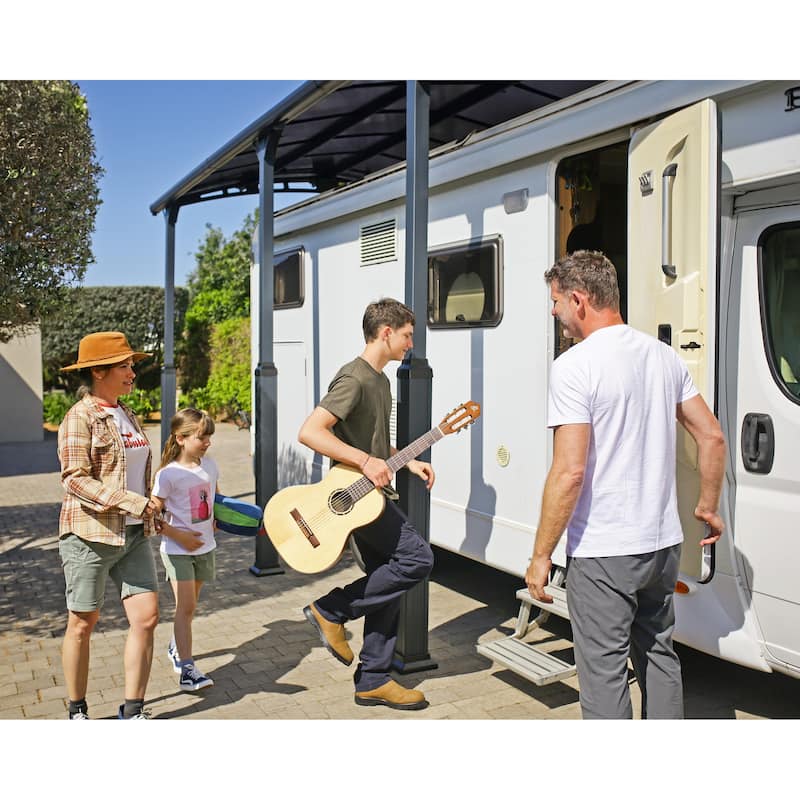 Alpine 12 ft. Gray RV Carport and Boat Shelter