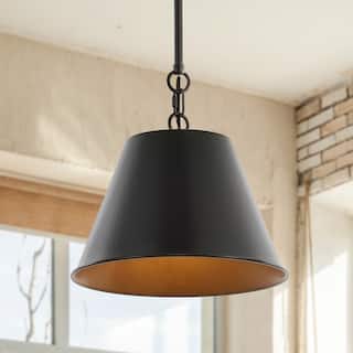 JONATHAN Y Henry 12" 1-Light Industrial Farmhouse Iron LED Pendant, Oil Rubbed Bronze