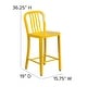 preview thumbnail 20 of 116, 2 Pack 24'' High Metal Indoor-Outdoor Counter Height Stool w/ Vertical Slat Back