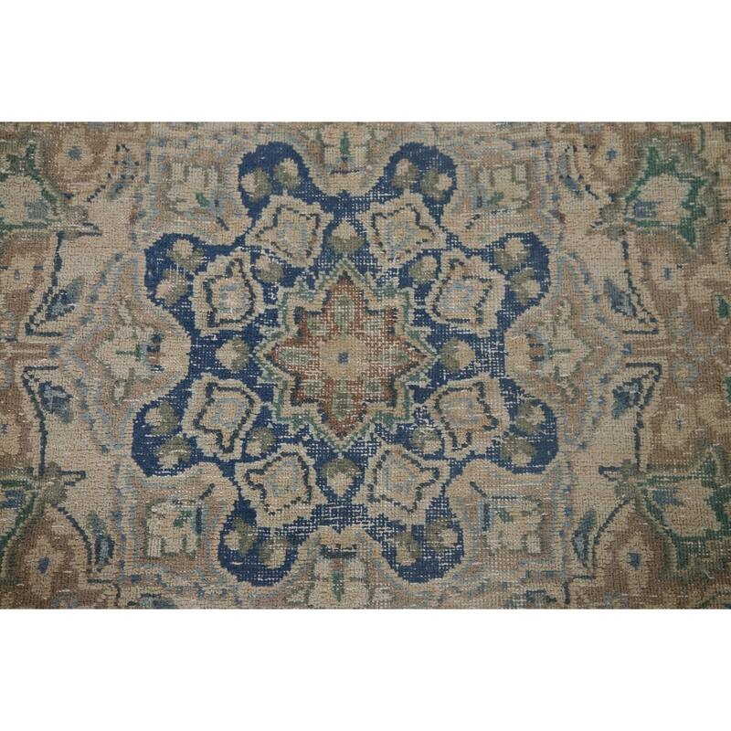 Antique Traditional Distressed Tabriz Persian Rug Handmade Wool Carpet - 6'3" x 9'9"