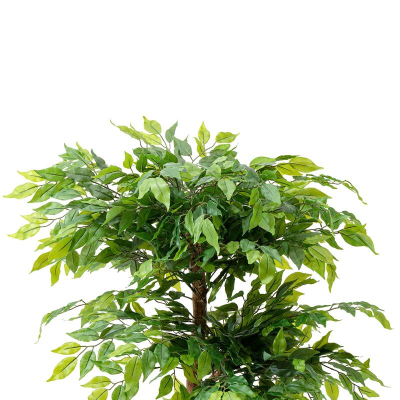 Glitzhome 3ft-6ft Set of 2 Artificial Olive Trees/ Bamboo/ Ficus with Ceramic Planters Real Touch