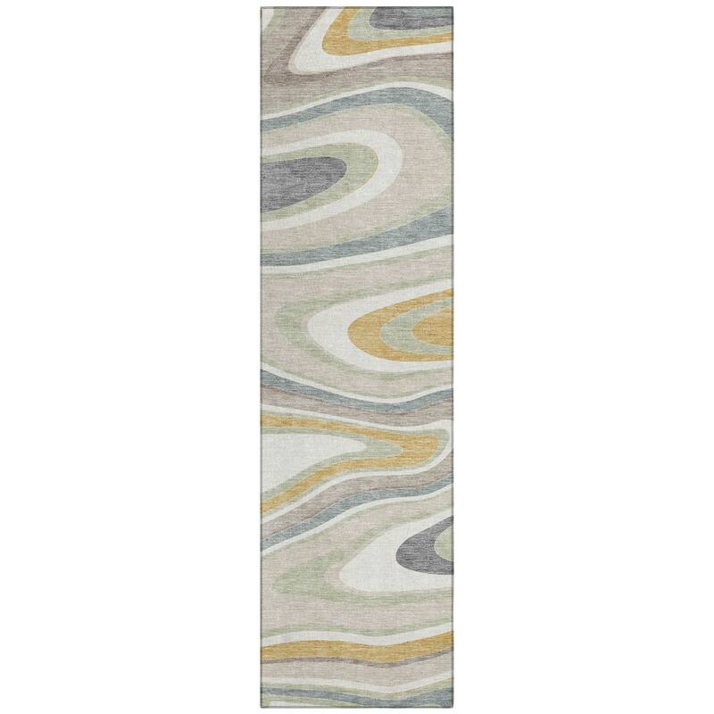 Machine Washable Indoor/ Outdoor Abstract Busey Chantille Rug