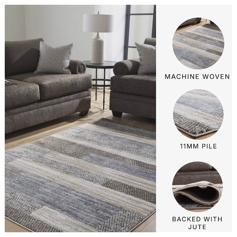 Signature Design by Ashley Sethburn Brown/Gray/Cream Medium Rug - 4'11" x 7'2"