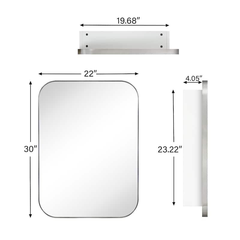 Modern & Contemporary Oversized Medicine Cabinet Mirror - 30" x 22"