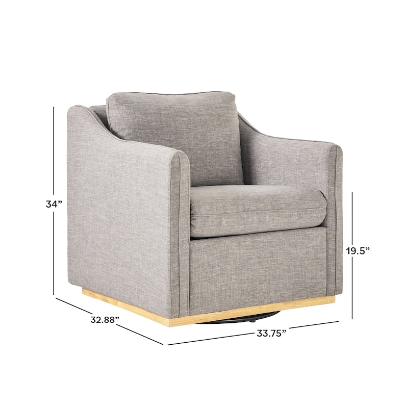 Walker Edison Modern Farmhouse Upholstered Linen Swivel Armchairs (Set of 2)