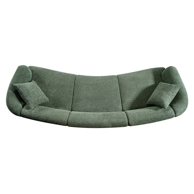 Christopher Knight Home - Hulk Curved Boucle 3-Seat Sofa with Sturdy Wooden Frame