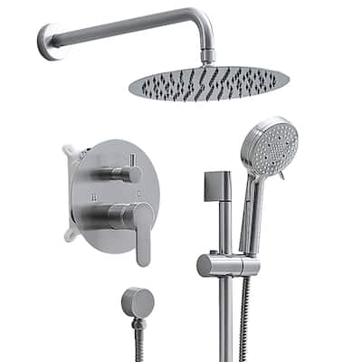 Modern Rain Shower Faucet System with 10-inch Fixed Spray