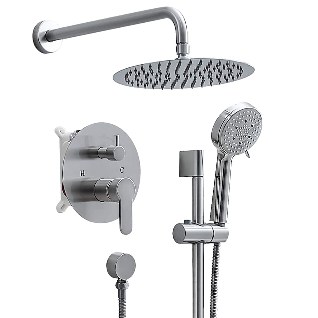 Modern Rain Shower Faucet System with 10-inch Fixed Spray