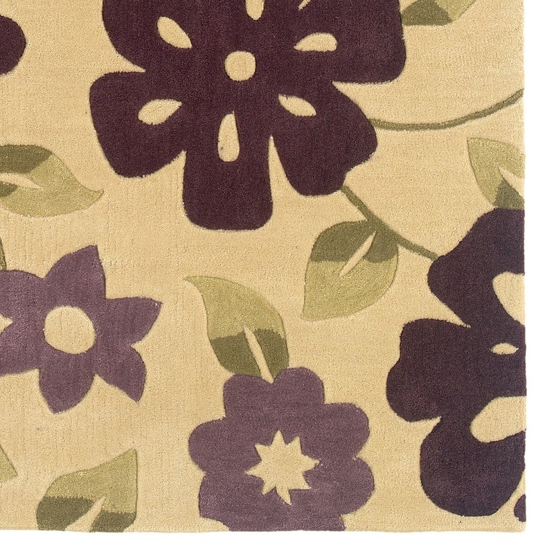 Hand-Tufted Trio Purple Floral Rug Collection