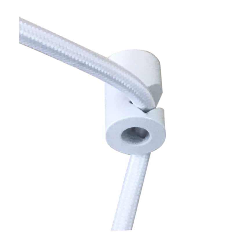 2 Light Swag Plug-In Pendant 16"w Island Paradise Linen Drum with Diffuser, White Cord