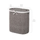 preview thumbnail 8 of 26, Seville Classics Handwoven Lidded Oval Double Laundry Hamper, 22.75" W x 13" L x 24" H