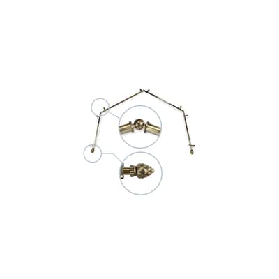 Adjustable Curtain Rods 20-72 Inch Telescoping Rods Antique Brass Hardware Set - M